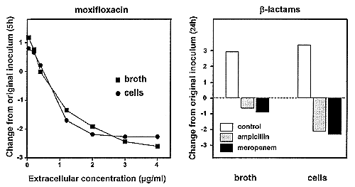 Pharmacodynamics of antibiotics against Listeria